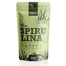 purasana GREENS SPIRULINA Raw Powder INDIA 200 Gramm 