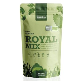 purasana GREENS ROYAL MIX Grasses - Vegetables - Algae Mix  Raw Powder 200 Gramm 